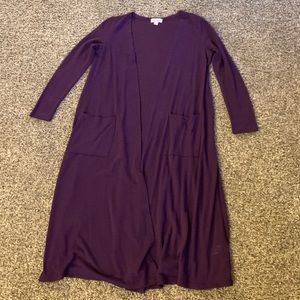 Small LuLaRoe Purple Sarah Long Sweater Duster